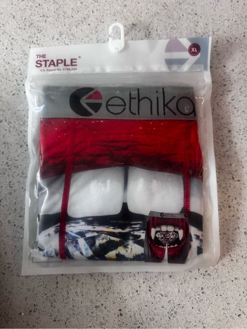 ethika Red Gray White Graphic Men's Briefs